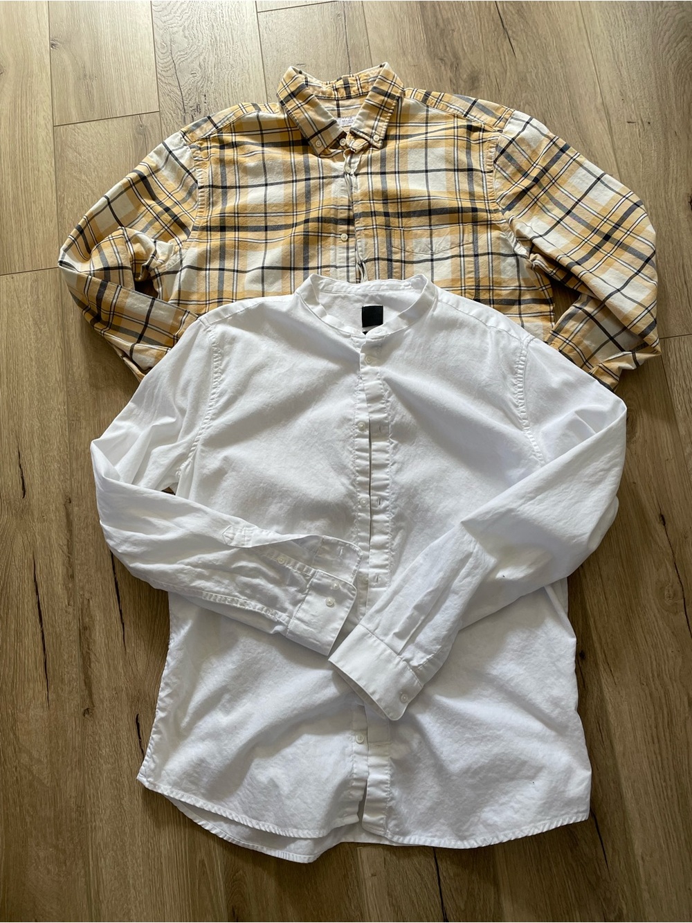 Bundle lot pair two Zara H&M slim fit XL mandarin collar button ups